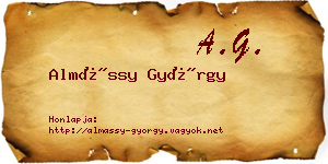 Almássy György névjegykártya